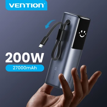Vention Power Bank 200W 27000mAh PD 3.1 140W Max, Caricabatterie Portatile per Laptop, Ricarica Rapida PD per iPhone 17 16 Samsung S25 S24