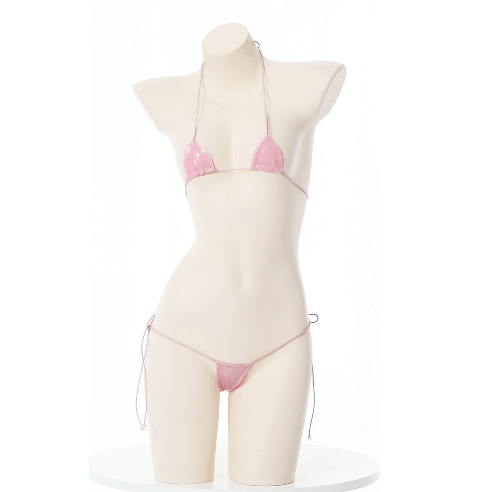 For Holiday For Vacation Halter Lace-up Lingerie Womens Lingerie Moderate Elasticity Sexy Style Sleeveless Solid Color