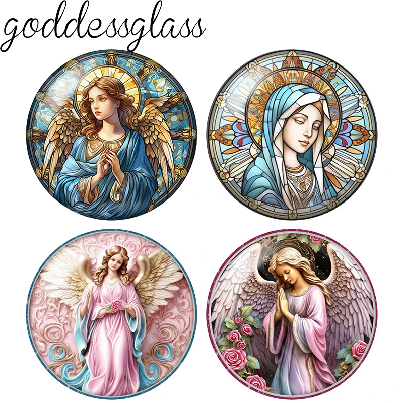 

Christian Virgin Mary Icon Faith Blessed you 10pcs 12mm/18mm/20mm/25mm Round Photo glass cabochon demo flat back Making findings