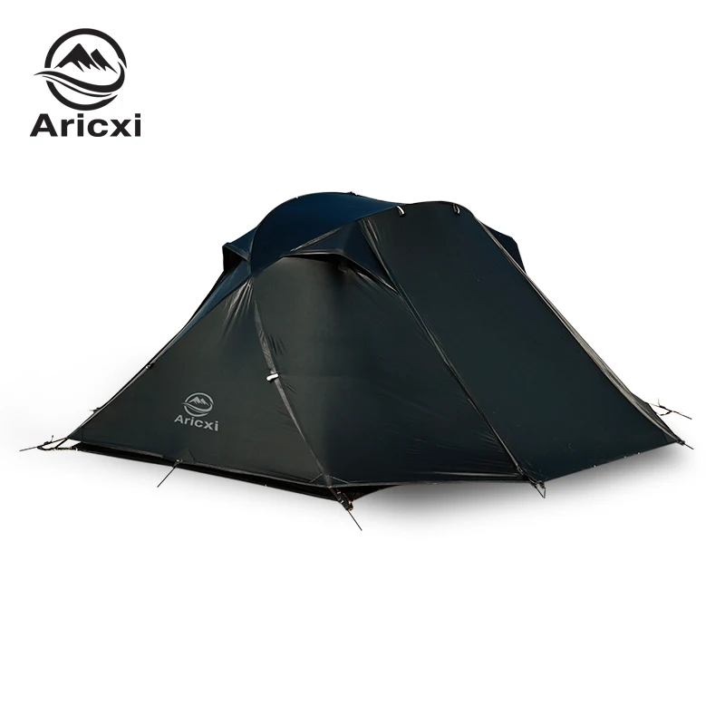 15D Lightweight Professional Camping Tent,2person Black Camping Trekking tent waterproof storm,Comes with double tarp