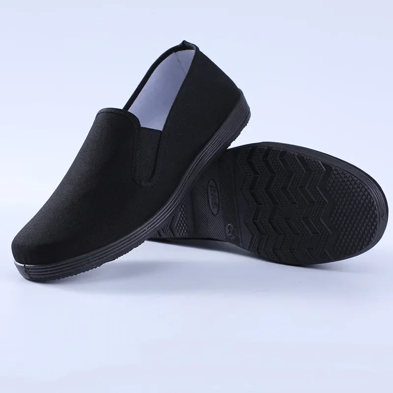 Casual Shoes Beijing Men's Cloth Shoes Slip-On Work Shoes Full Black Bottom Cloth for Street Vendors Lazy One-Step-On