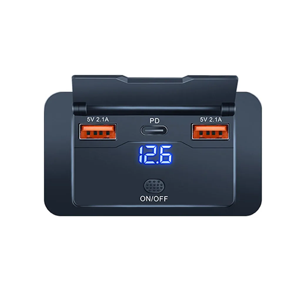 ตัวเลือกสินค้า 4 พอร์ตชาร์จไฟเร็ว PD+QC3.0 สำหรับรถยนต์และเรือ