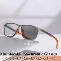 Progressive Multifocal Reading Glasses Outdoor Photochromic Blue Light Blocking/UV400 Presbyopia Men Look Near and Far Eyewear