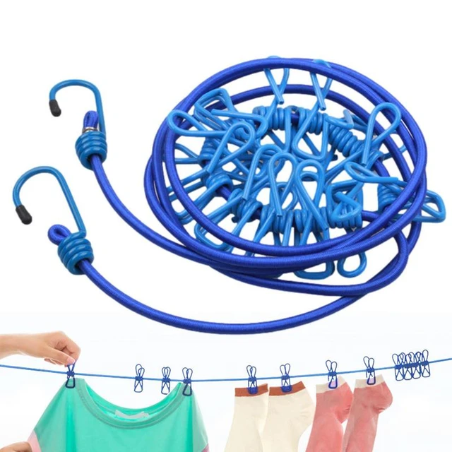 Non-Slip Windproof Clotheslines Cloth Drying Stand Outdoor Laundry Rope  With Tensioner Hangers Clothes Line Rope