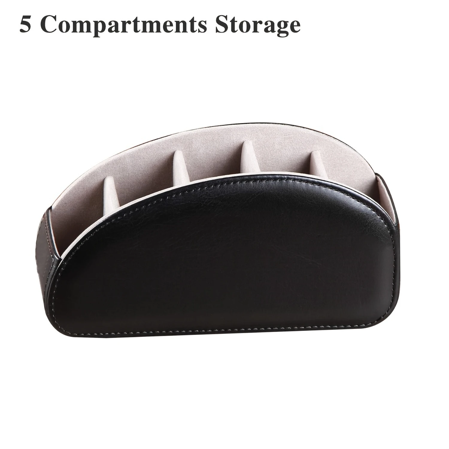 5 Compartment PU Leather Caddy Desktop Organizer for TV, DVD, Blu-Ray, Media Player, Heater Controllers