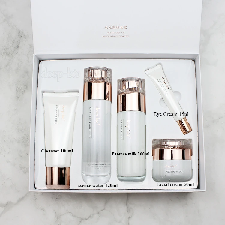 deep-bio water radiant set box moisturizing cleanser essence water emulsion cream cream moisturizing women soothing 1