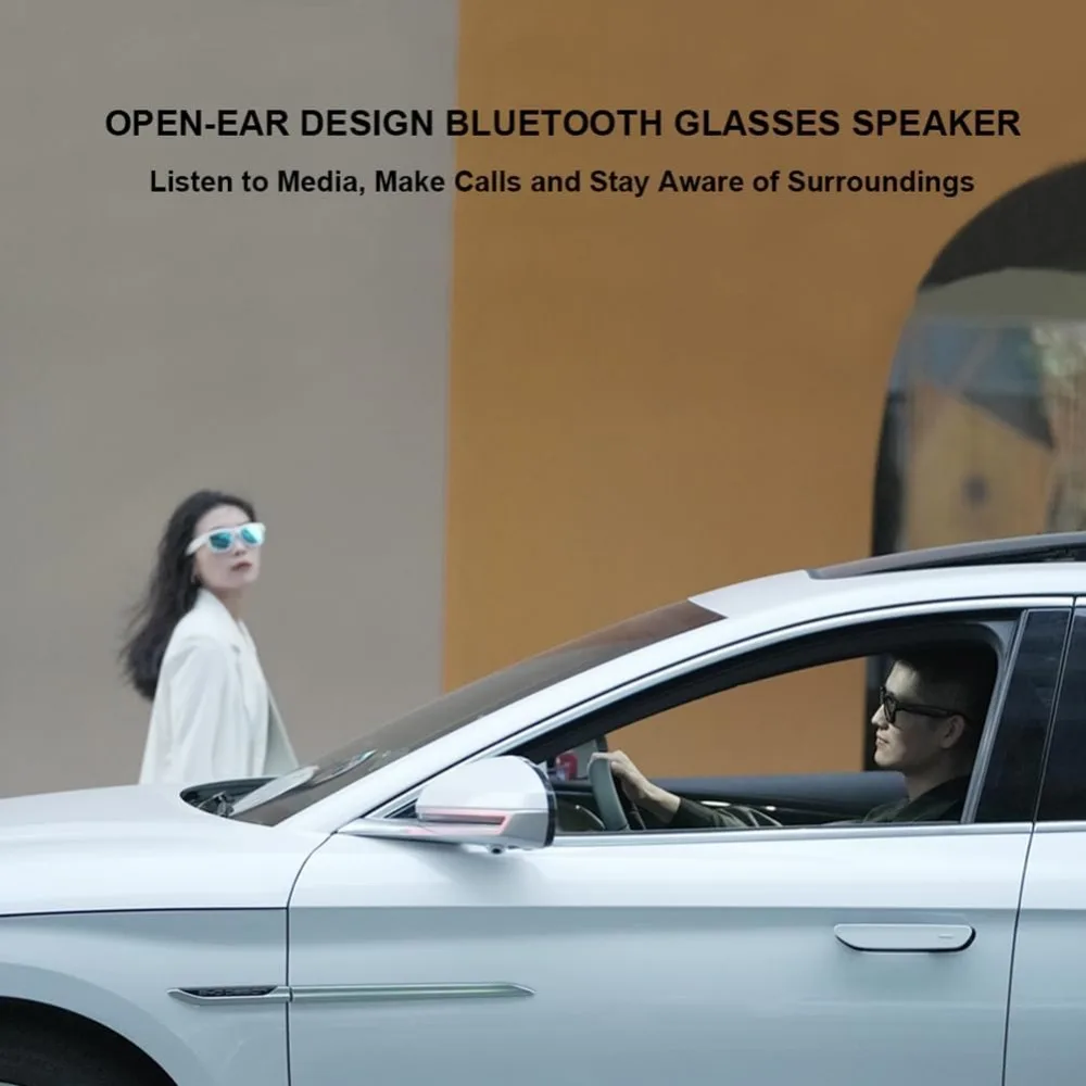 OhO Smart Glasses,Safety Glasses with Bluetooth Speaker,Indoor/Outdoor UV Protection and Voice Control,Unisex(Blue Light Lens) 5