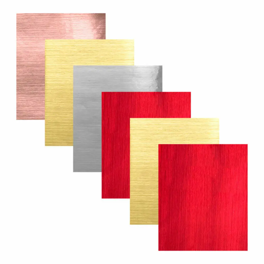 Silver Rose Gold Red Permanent Adhesive Craft Vinyl Film 6pcs 12"x10"Bundle Vinyl for Window Car Party Decor Sticker for Cut