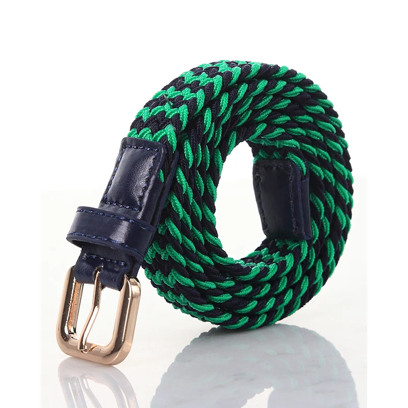 Kids Fashion Belt SupSindy Women & Children's Elastic Belt Pin Buckle Weave Stretch Canvas Belt Candy Colors Luxury Jeans Belts for Boys Girls Strap