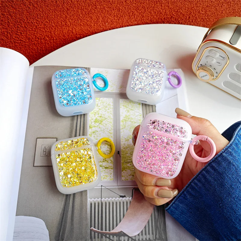 

For Airpods Pro 2 Case 2022,Shiny Glitter Pink Case For Airpods 3 Case,Soft Silicone Earphone Cover For Airpods 1/2 Case