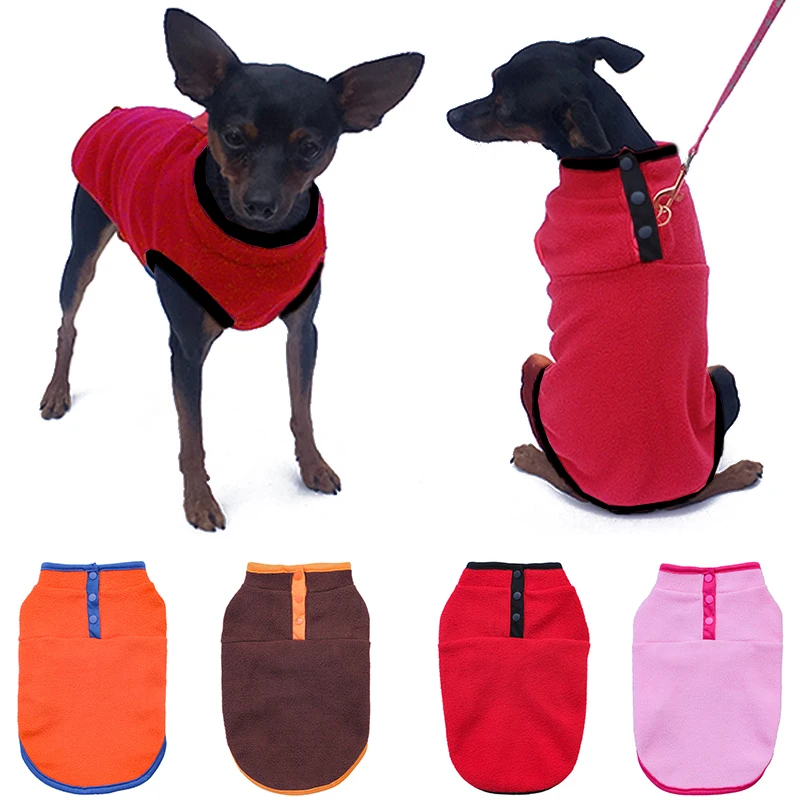 

Winter Buttoned Dog Hoodies Warm Dog Clothes Fleece Dog Winter Clothes Pet Jacket Puppy Clothing sueter para perro  2023