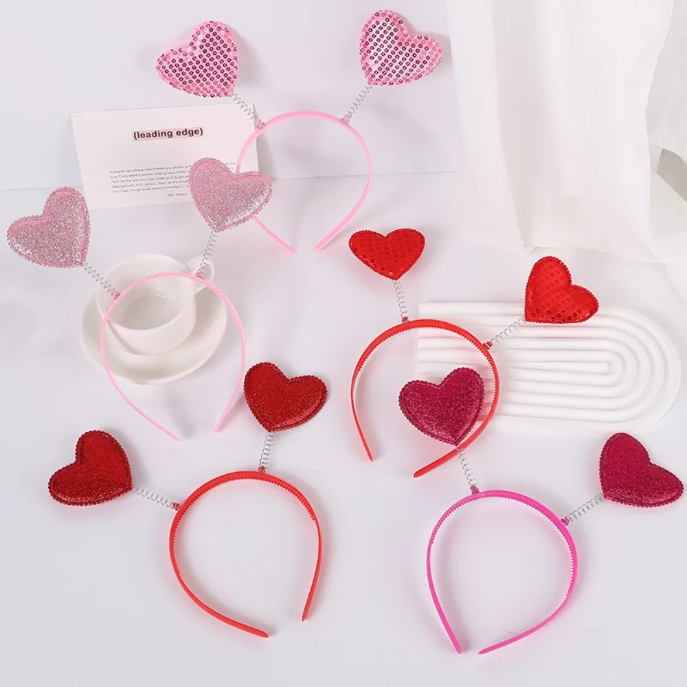 

Confetti Hair Hoop Red Love Headband Red Peach Heart Headband Love Heart Shaped Headband Red Glasses Valentines Day Headdress