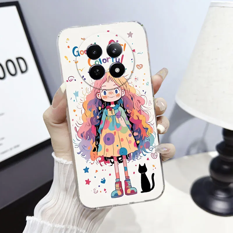 Marble Clear Soft Silicone Phone Case with Cute Cat Design