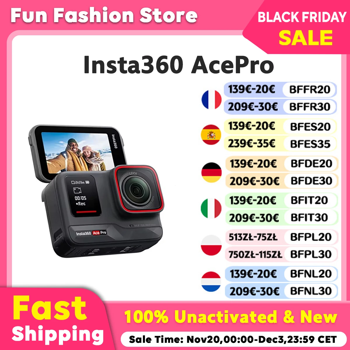 Kamera akcji Insta360 Ace Pro z EU za $235.53 / ~884zł