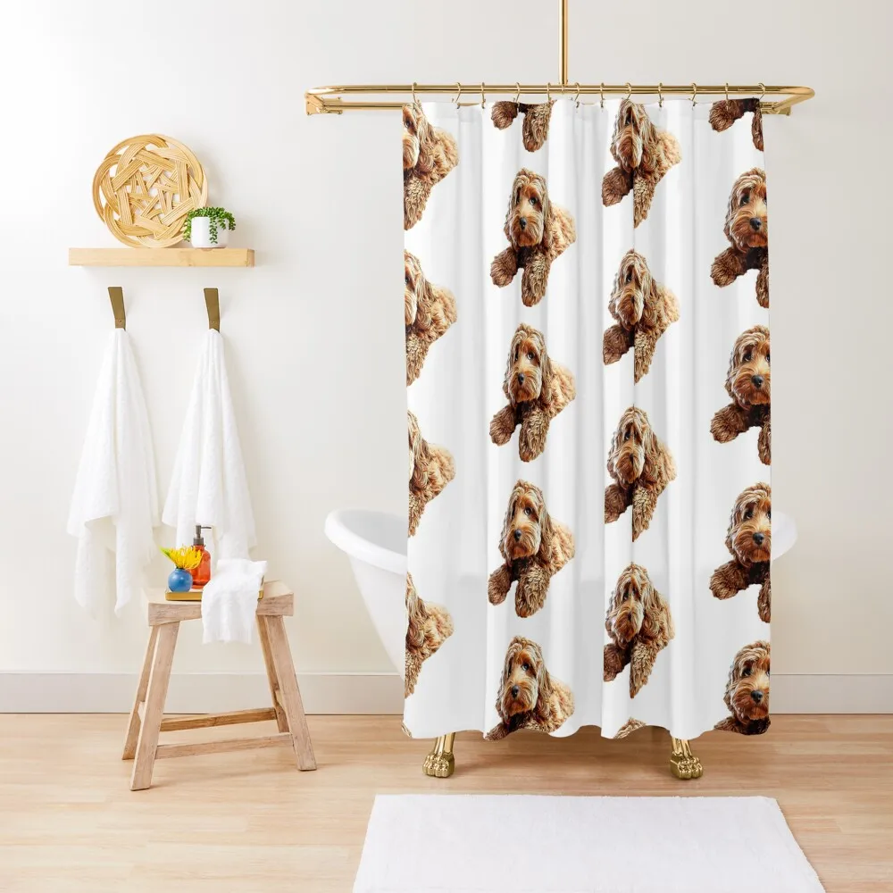 

Doodle Cockerpoo Cockapoo Spoodle Cute Puppy Dog Shower Curtain Anime Bathroom Set For Bathroom Shower Bath Curtain