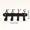 Key Holder for Wall Adhesive, Key Hooks with 4 Hooks Wall Mounted, Black Key Hangers for Wall Decor No Drill for Living Room 6