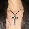Punk Jewelry Rivet Cross Pendant Necklace for Women Cool Accessories Grunge Rock Fashion 90s Aesthetic Necklace Goth