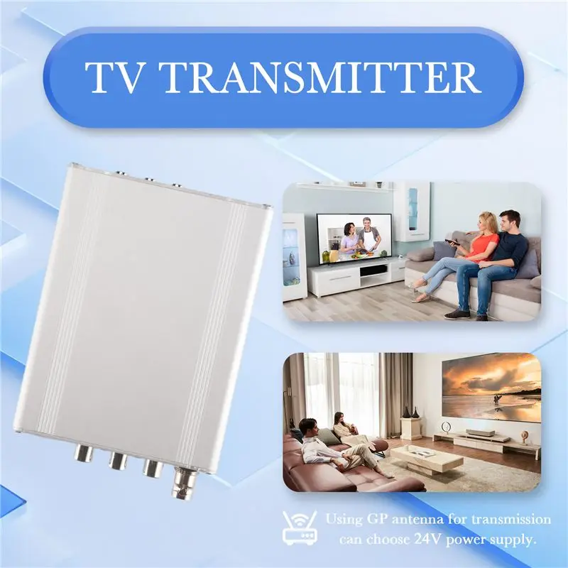 A42T-TV-TX200 VHF/UHF 아날로그 TV 송신기 지원 HD/AV 입력 텔레스코픽 안테나가 있는 아날로그 신호 송신기 EU 플러그