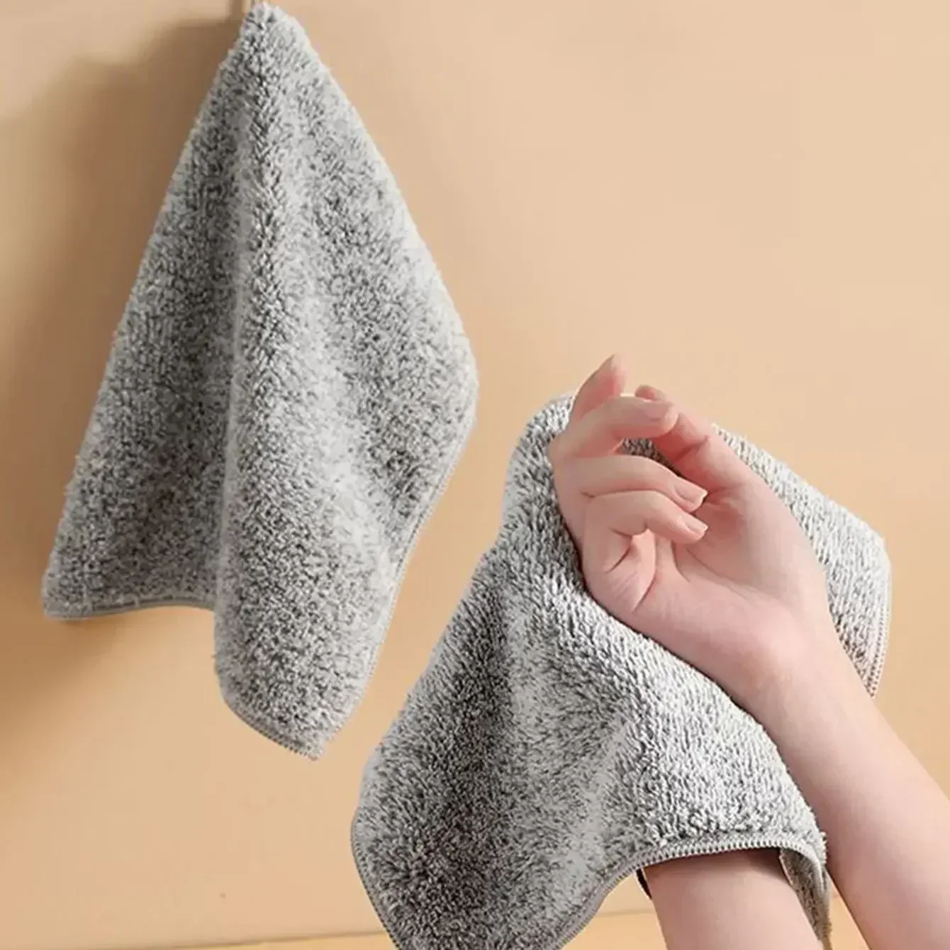 5pcs-Thickened Microfiber Glass Towel for Kitchen Glass