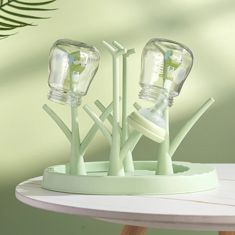 Baby Bottle Drying Rack Holder Cleaning Dryer Drainer Removable Storage Rack Tree Shape for Babies Bottles