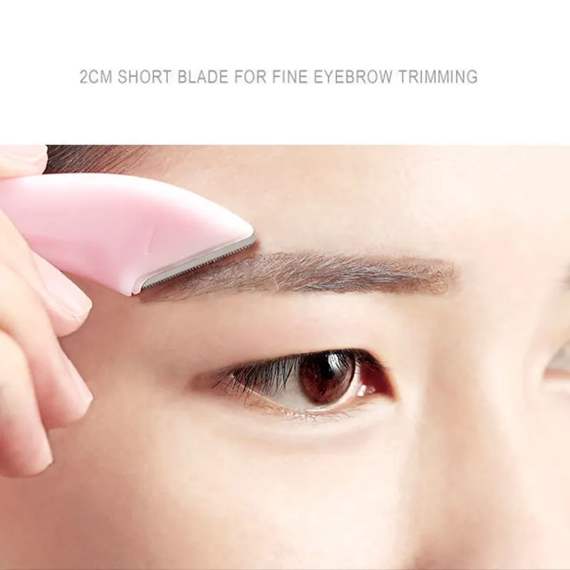 Eyebrow Trimmer Scissors Stainless Steel Beauty Tools Removable Eyelash Hair Remover Shaver Cutter Color Titanium eyebrow scissors stainless steel scissors