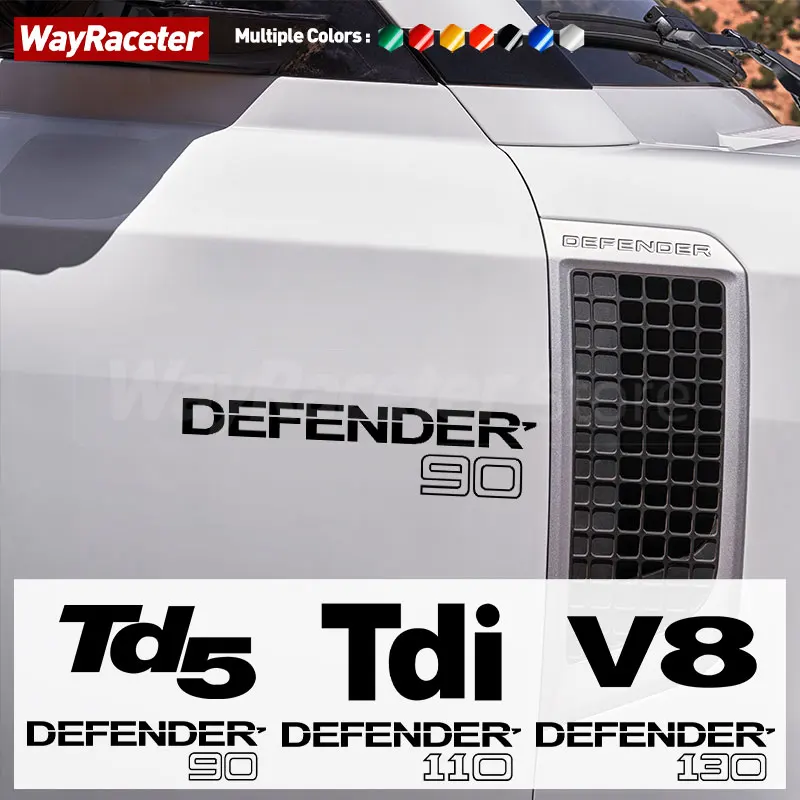 Riflettente Finestra Porta Laterale Parafango Ala Corpo Adesivo Tdi Td5 V8 Grafica Vinile Decalcomania Per Land Rover Defender 90 110 130 L663 L316