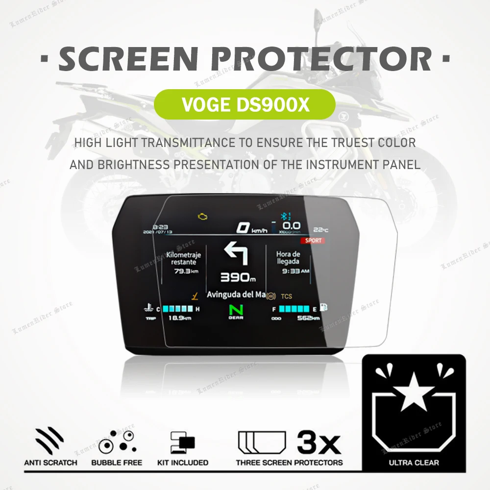 DS900X Accessories Scratch Cluster Screen Dashboard VOGE DS900X New Motorcycle Protection Instrument Film
