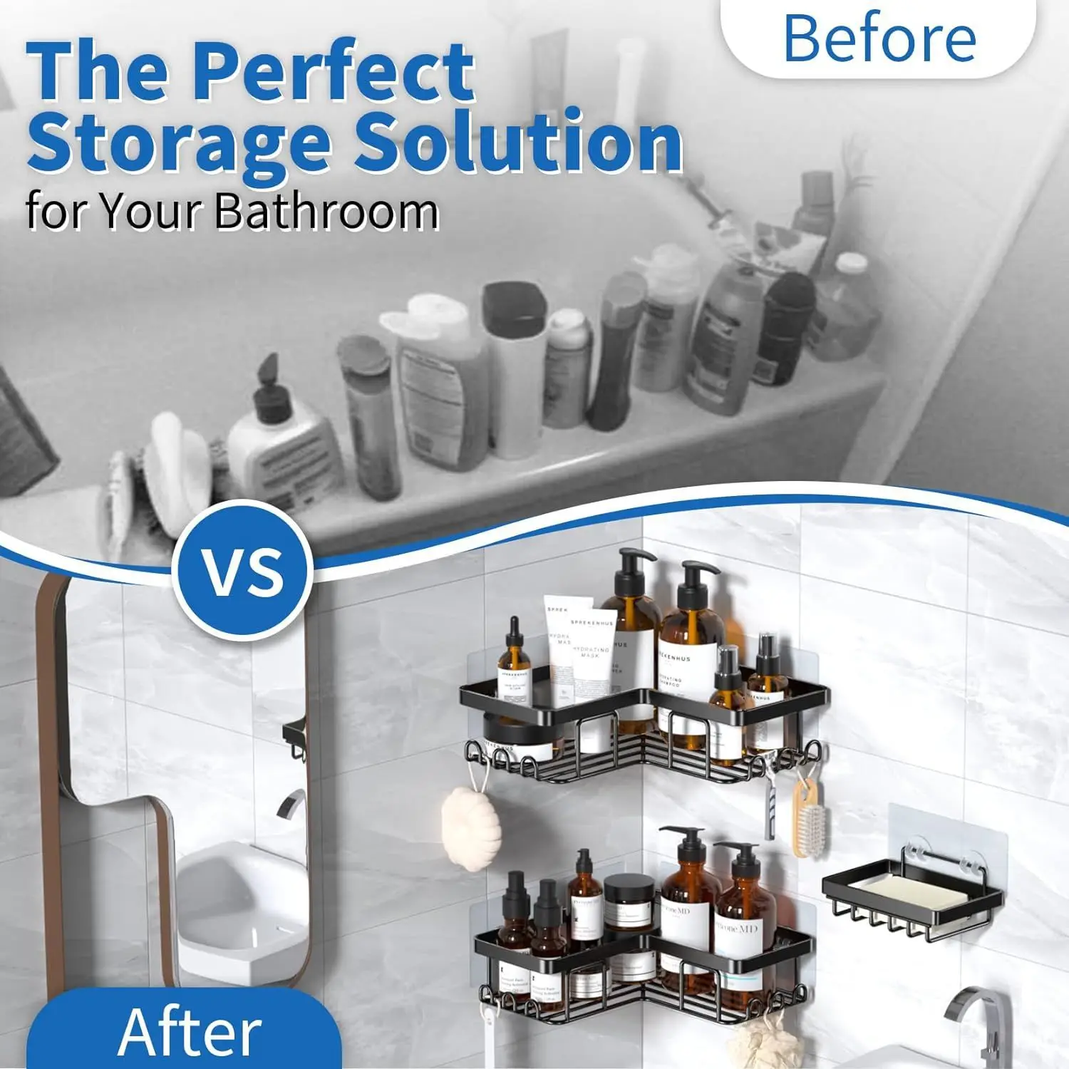 Shower Storage Rack 3 Pack Bathroom Corner