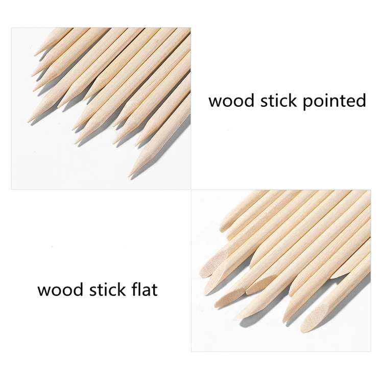 100Pcs Orange Wood Sticks for Nail Care and Nail Art