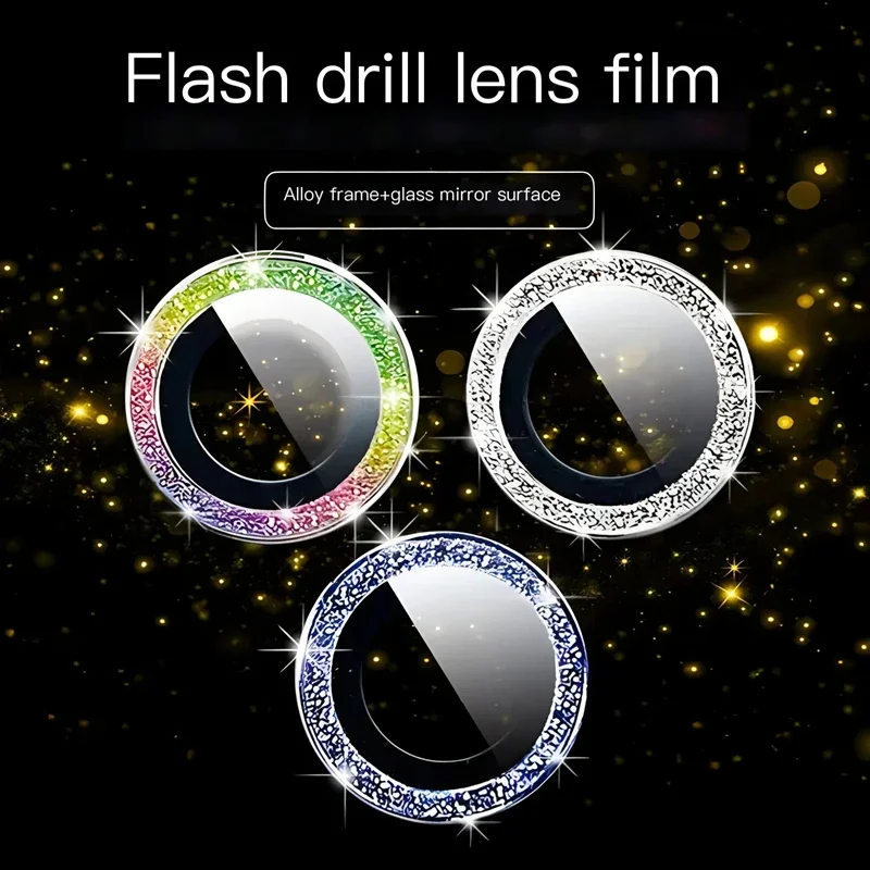 Diamond-Cut Camera Lens Protector Glass with Metal Backing