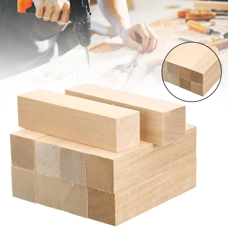 8 piezas de tilo para tallar madera de tilo de 4 x 2 x 2 pulgadas para  tallar madera, bloques de madera para tallar madera