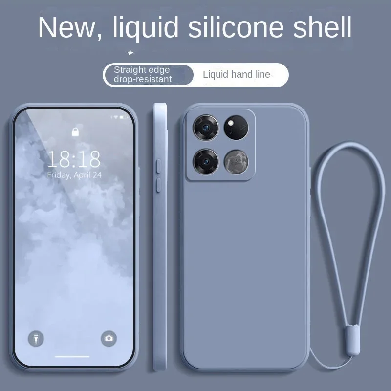 Liquid Silicone Lanyard Ring Holder Case with Camera Lens Protection