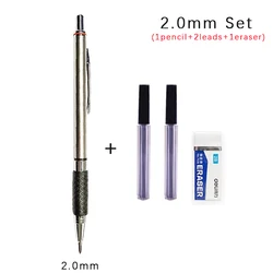 Premium Stainless Steel Mechanical Pencil Set - Ideal for Art, Sketching, and Writing (2.0mm set)