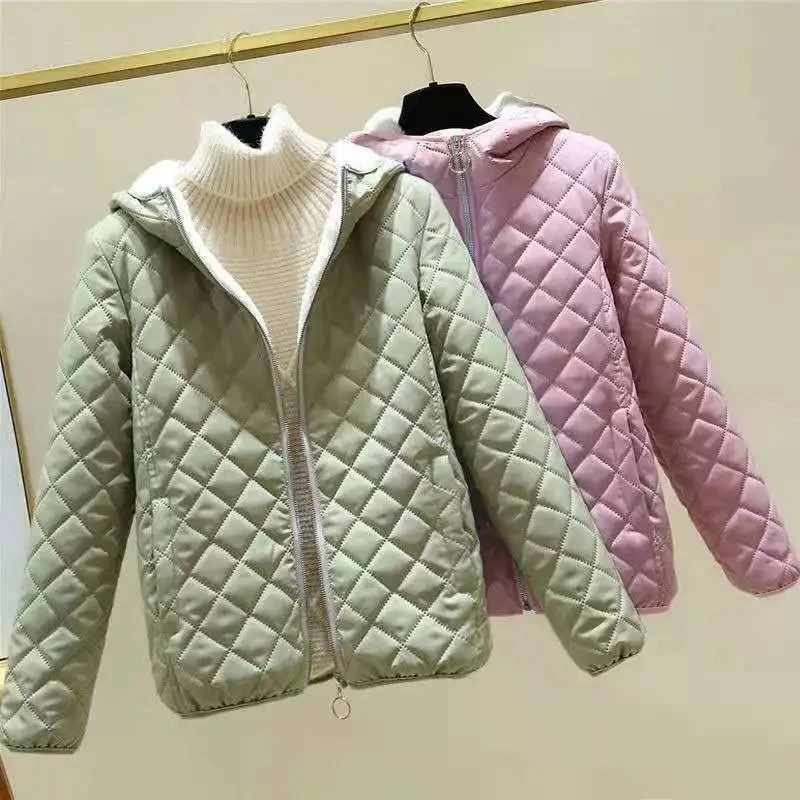 

2023 New Winter Warm Thicken Lamb'S Wool Hooded Cotton Padded Jacket Women'S Mother Cotton Coat Women Winter Jacket Basic Coat