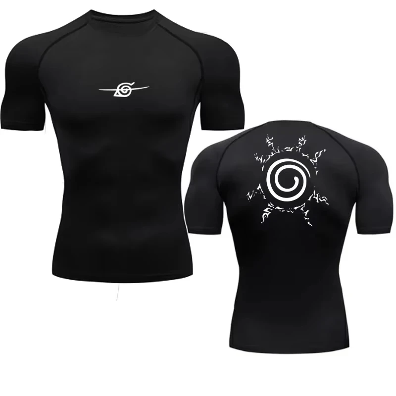 Herren Kompressions-Shirts Anime Sport Schnelltrocknende Fitness-T-Shirts Sommer Herbst Männer-Oberteile – Detail 4