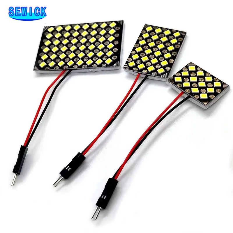 18-LED COB Car Interior Dome Plate Lights White Bulb BA9S T10
