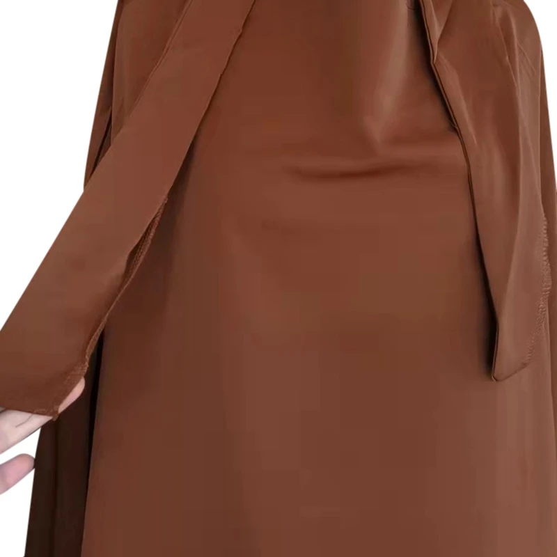 Muslim Sets One Pieces Prayer Clothing Long Hooded Smocking Sleeve Shirts Hijab Loose Maxi Skirts Elastic Waist Women Abaya Sets