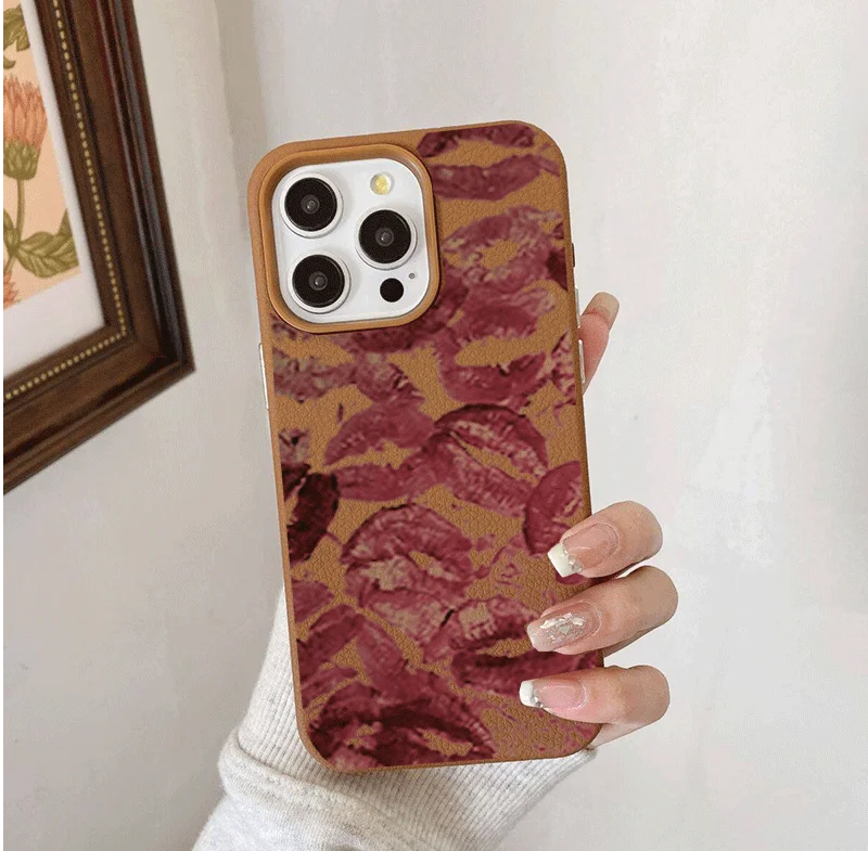 Red Lips Kiss Print Phone Case