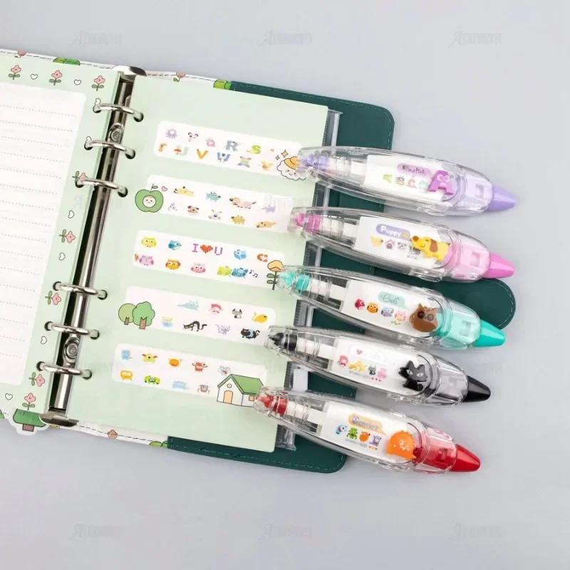 Cartoon Correction Tape Press Type Stickers for Scrapbooking Greeting Card Decor Students Rewards correction tape correction supplies