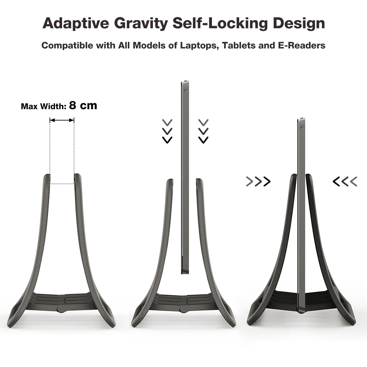 ANKNDO 범용 수직형 노트북 태블릿 스탠드, 접이식 태블릿 데스크탑 스탠드, 노트북 받침대, 중력식 직립형 컴퓨터 스탠드