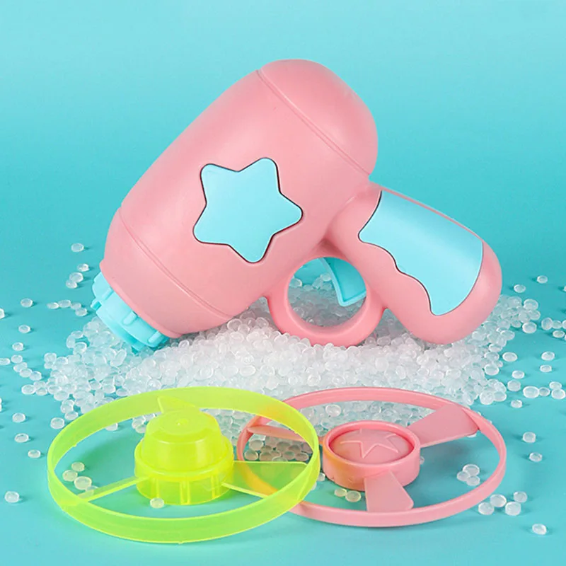 Children Saucer Launcher Pistol Outdoor Spinning Top Toys Flying Disc Bamboo Dragonfly Ejection Luminous Gyroscope Gun 4