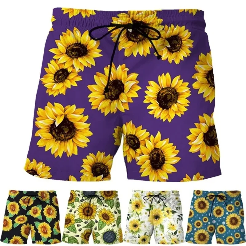 

Harajuku Fashion Beach Shorts For Men 3D Painting Printing Flower Boys Girls Short Pants Summer Outdoor Plus Size Loose Swimsuit