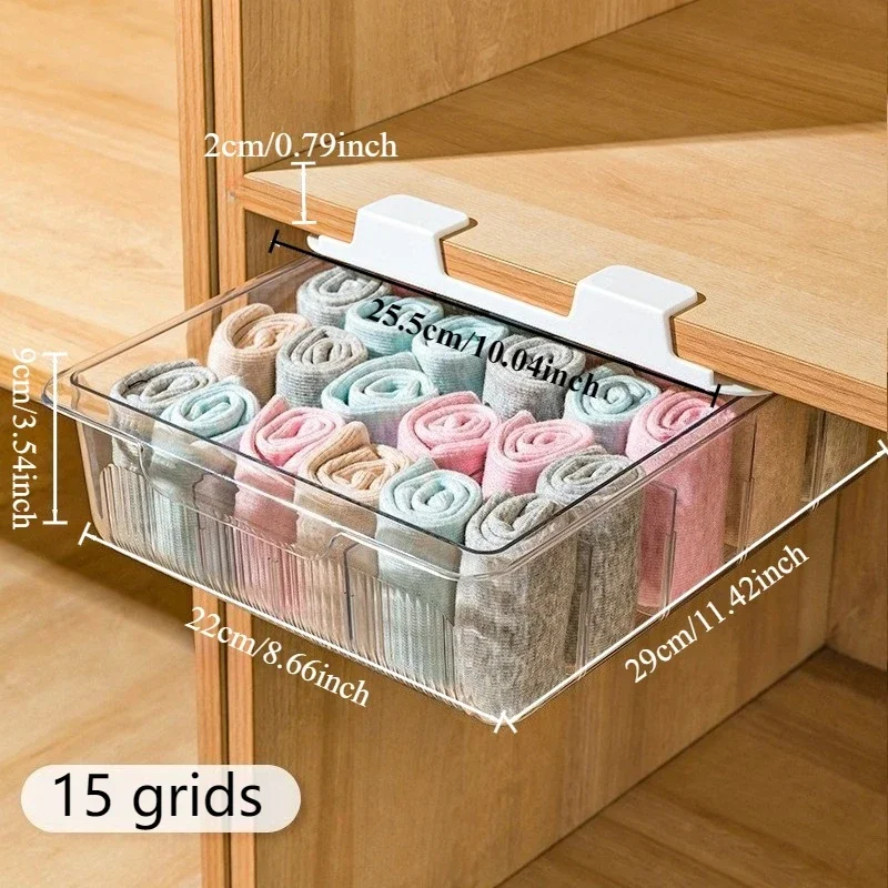 Description Picture 4 of item1/10/15 Grids Drawer Divider Adjustable Combination Partition Storage Shelves Wardrobe Closet Separator Underwear Socks Storage