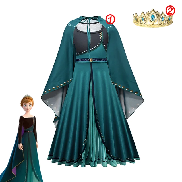 thumbnail image 1 of Disney-vestido de princesa Frozen 2 para niña, ropa de fiesta de cumpleaños para niño, disfraz de Reina Anna, 1 of 5