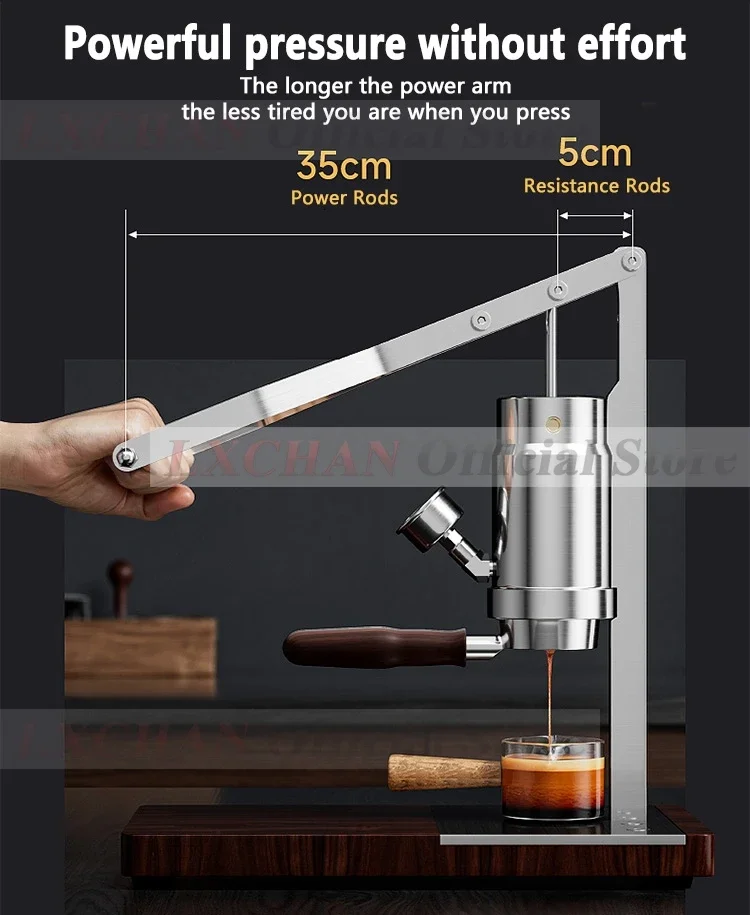 HomeWise HPEM-2-P Hand Press Coffee Maker With PID Temperature Control 9 Bar Constant/Variable Pressure Lever Espresso Coffee 4