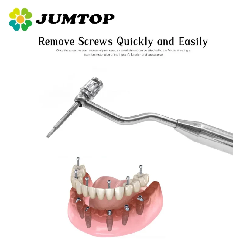 JUMTOP Dental Implantat Schraubenentfernungsset Edelstahl Implantat Schraubenschlüssel Werkzeug Beschädigte Schraubenausdreher Set