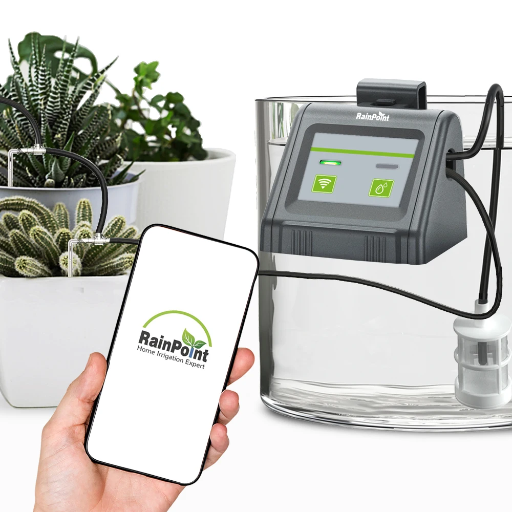 RAINPOINT Tuya Automatisches Bewässerungssystem für 10 Pflanzen Auto-Tropfbewässerungsset Wassertank Pumpe Timer APP & Sprachfernbedienung