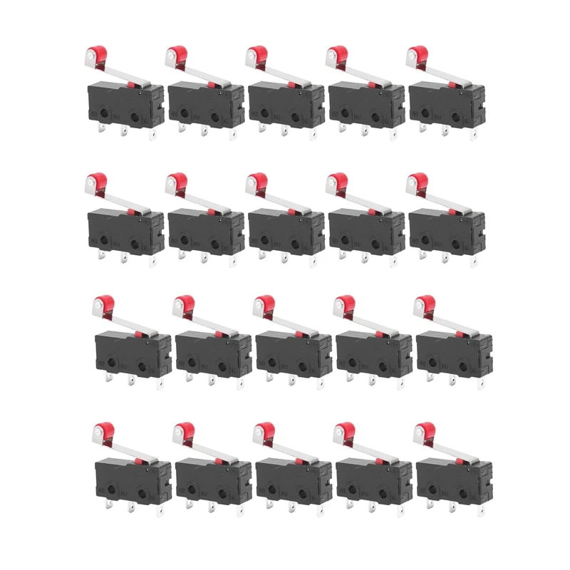 20 Pcs Mini Micro-Finecorsa Rullo Leva Braccio Spdt Snap Action Lot