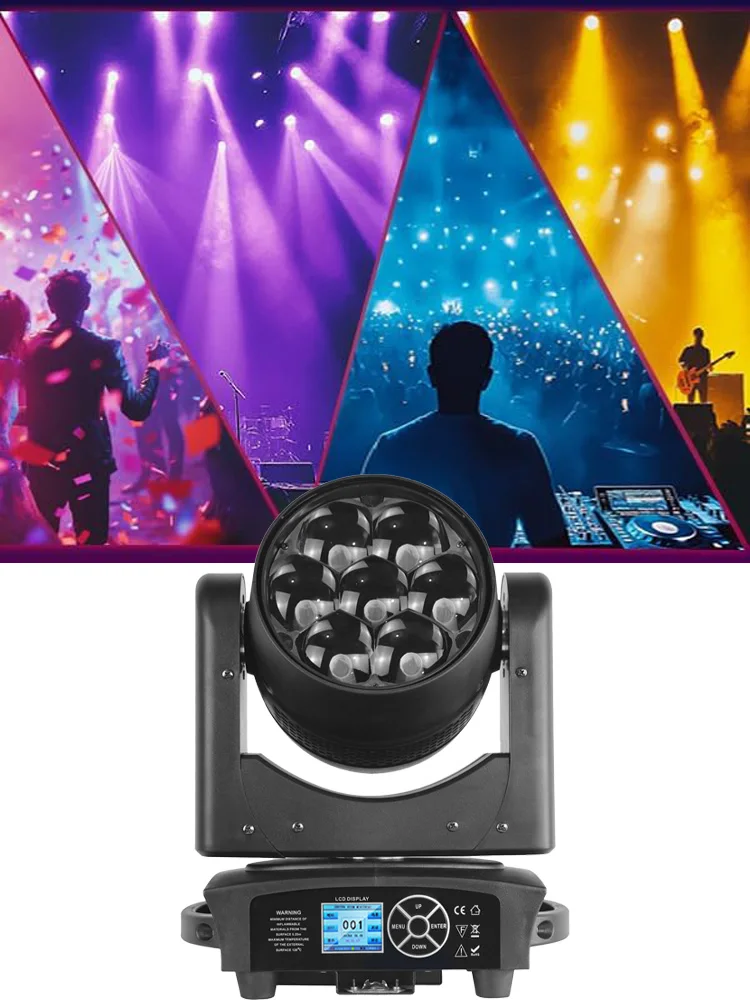 Moving Head Light 7*40W RGBW 4 in 1 LED Beam Wash Zoom Effect Stage Lighting Spo