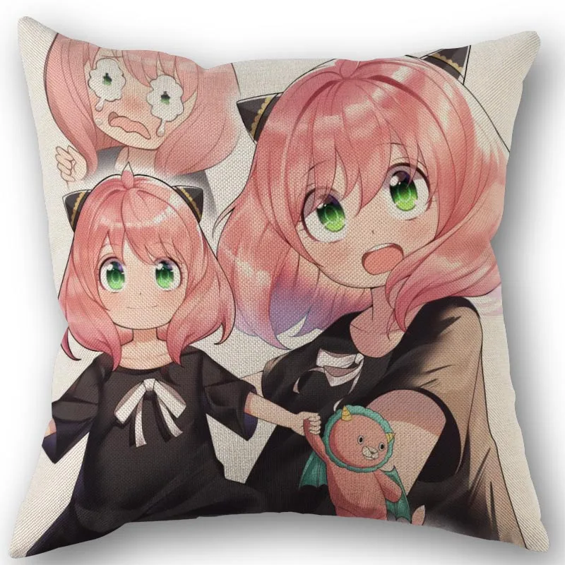

Custom Anya Forger Pillowcase High Quality Home Textile Cotton Linen Fabric 45x45cm One Side Decoration Pillow Covers